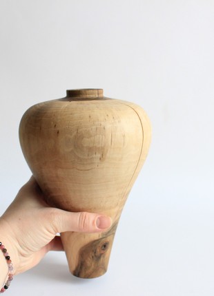 decorative vase in rustic style, handmade unique wooden deco8 photo