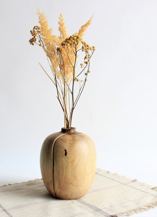 Unique vase handmade, natural wooden dried flower vase1 photo