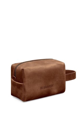 Leather makeup bag 5.0 llight brown Be bravery BN-CB-5-k-kr-b