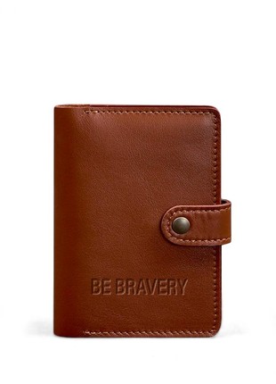 Leather passport cover 3.0 light brown Be bravery (BN-OP-3-k-b)