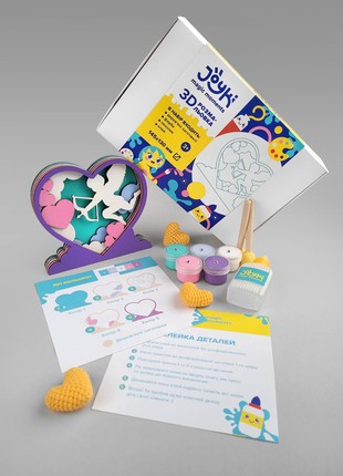 Joyki 3d wooden coloring book creativity kit «Cupid purple»