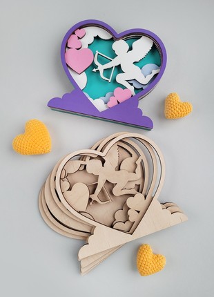 Joyki 3d wooden coloring book creativity kit «Cupid purple»3 photo