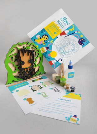 Joyki 3d wooden coloring book creativity kit «Groot»1 photo