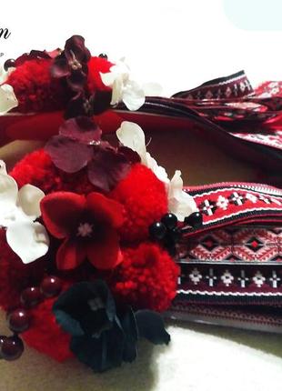 The headdress for the Ukrainian Vushka costume (summer) is red6 photo