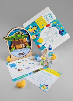 Joyki 3d wooden coloring book creativity kit «Baby Yoda»1 photo