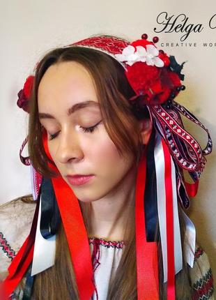 The headdress for the Ukrainian Vushka costume (summer) is red2 photo
