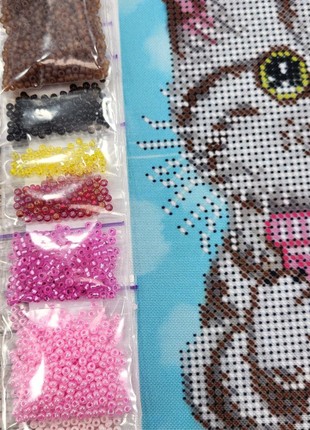 Cat With a Drink Kit Bead Embroidery a5-d-4873 photo