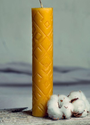 Carved beeswax candle "Four elements" (high)