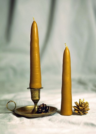 Dipped Beeswax Candles (thin), 2 pcs