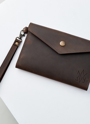 Leather wallet clutch