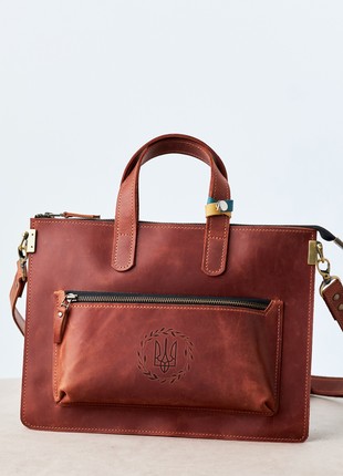Leather ipad bag with strap