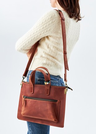Leather ipad bag with strap7 photo