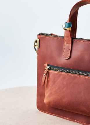 Leather ipad bag with strap8 photo