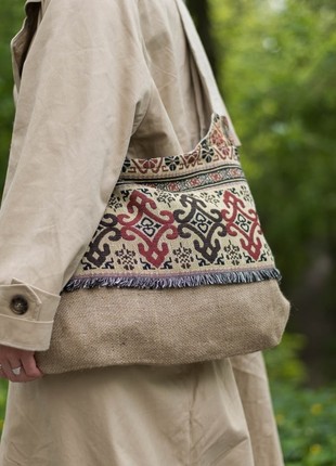 Textile women's shoulder bag "Tsymbora" handmade.4 photo