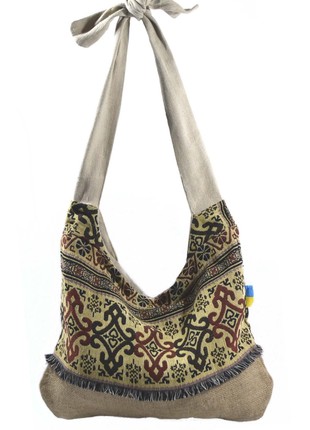 Textile women's shoulder bag "Tsymbora" handmade.