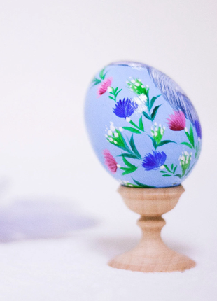 Baby Bunny Easter Egg and Stand, Ukrainian Pysanka3 photo