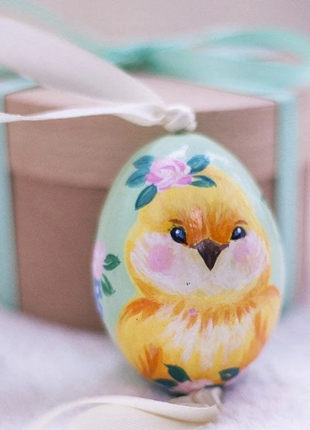 Chick Easter Egg and Stand, Ukrainian Pysanka6 photo