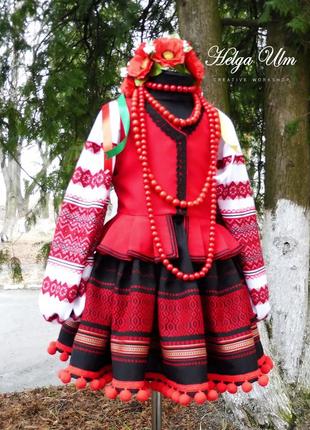 Ukrainian national costume (4 pieces) "ukrainochka"5 photo