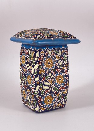 Tea box. crimean tatar ceramic plate in the author's style «quru isar»1 photo