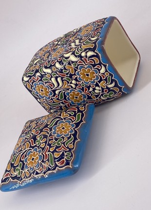 Tea box. crimean tatar ceramic plate in the author's style «quru isar»2 photo