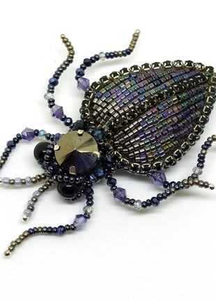 Handmade brooch "Beetle"2 photo