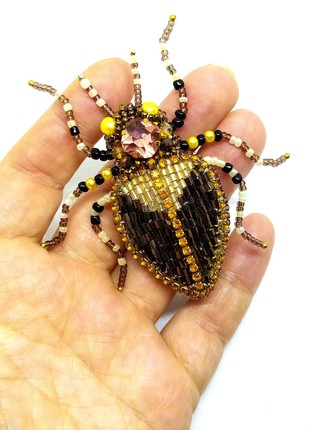 Handmade brooch "Beetle"4 photo