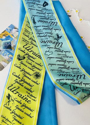 Twilly  tie "Glory  to Ukraine ,,hairband from My Scarf (Twilly plus scrunchie)9 photo
