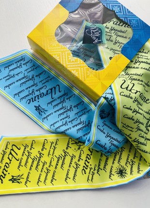 Twilly  tie "Glory  to Ukraine ,,hairband from My Scarf (Twilly plus scrunchie)2 photo
