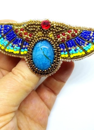 Handmade Egyptian style hair clip "Khepri"3 photo