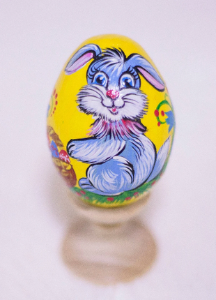Bunny Easter Egg and Stand, Ukrainian Pysanka