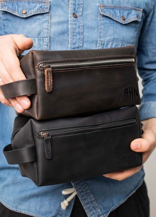 Leather Dopp Kit Engraved5 photo