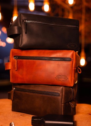 Leather Dopp Kit Engraved4 photo