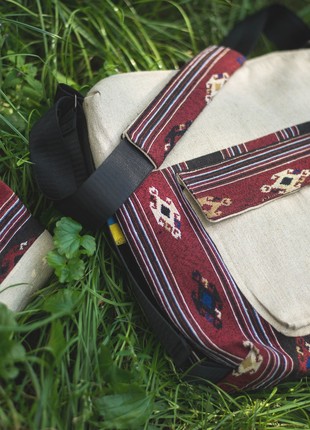 A set of women's bag-backpack "Marena" and cosmetic bag "Lyubva" handmade.5 photo