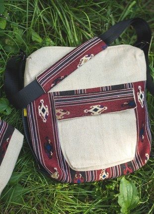 A set of women's bag-backpack "Marena" and cosmetic bag "Lyubva" handmade.