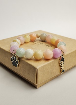 Bracelet with natural stones and pendants3 photo