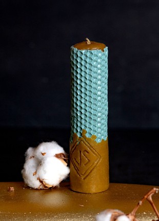 Candles made of wax sheets and beeswax - TURQUOISE