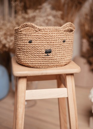 A soft teddy bear basket made from eco-friendly jute is the perfect addition to your home.2 photo
