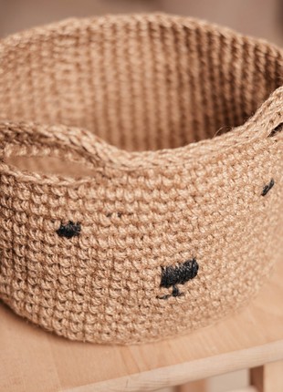 A soft teddy bear basket made from eco-friendly jute is the perfect addition to your home.3 photo