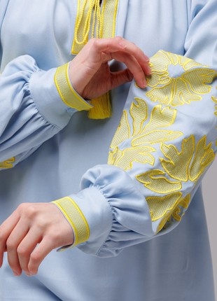 Women's embroidered blouse "Victory" blue-yellow6 photo