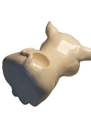 White ceramic piggy bows cute pipes stoner gifts3 photo