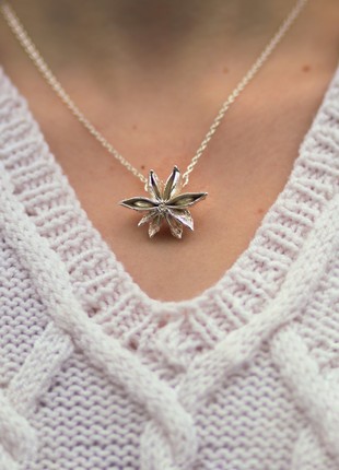 Star anise pendant electroformed copper with pure silver2 photo