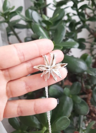 Star anise pendant electroformed copper with pure silver5 photo