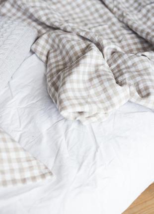 Checkered linen bedding set "avignon". provence collection8 photo
