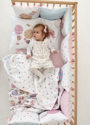 Bedding set "Around the world " (pink) Satin Premium (110x140)10 photo