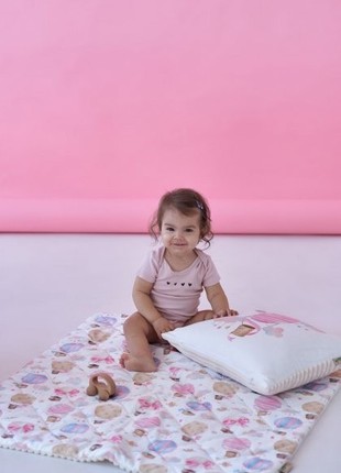 Bedding set "Around the world " (pink) Satin Premium (110x140)4 photo