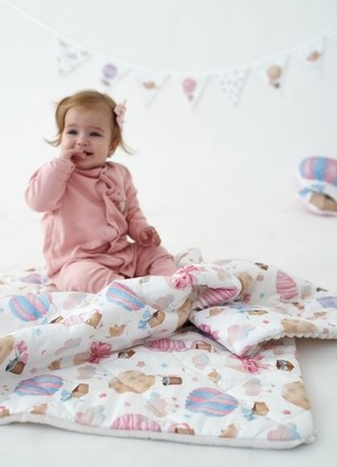 Bedding set "Around the world " (pink) Satin Premium (110x140)5 photo
