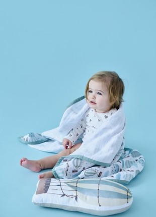 Muslin organic blanket "Around the world" 80/80