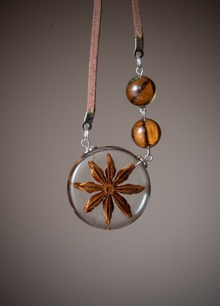 Star anise and coffee beans necklace