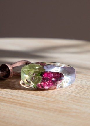 Resin flower jewelry set, Real flower resin bracelet and necklace10 photo