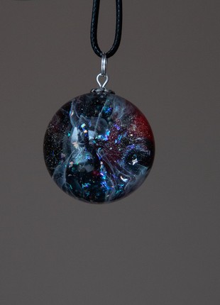 Resin universe pendant, Space necklace6 photo